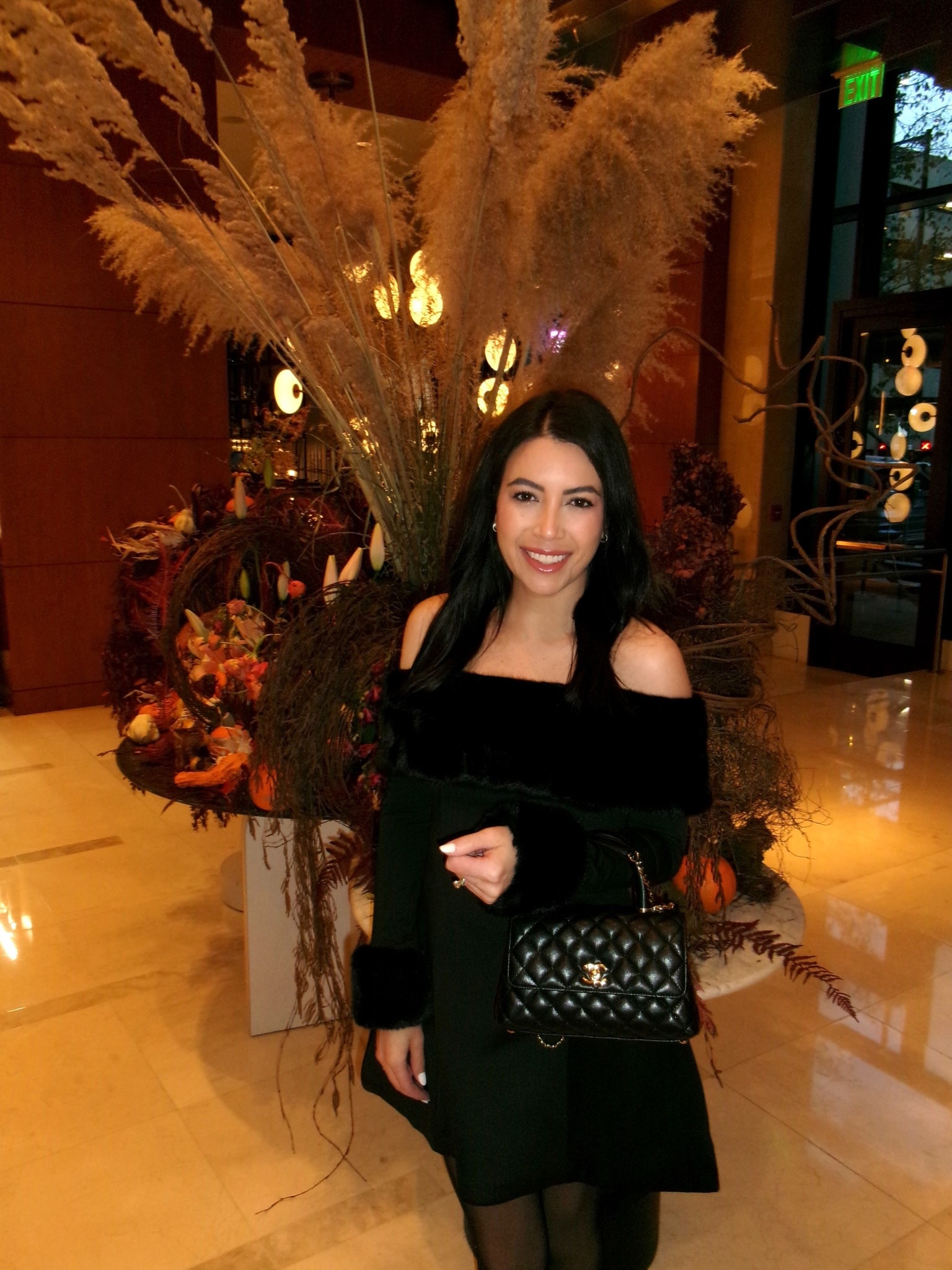 Black mini dress with fur cuffs 🖤 perfect for holiday season 

#LTKHoliday #LTKSeasonal