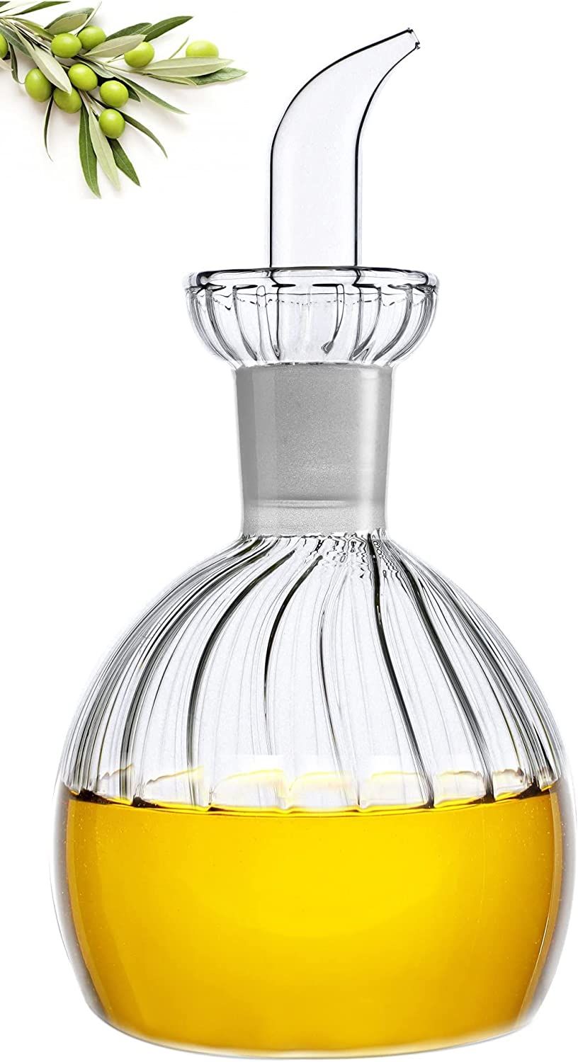 HAIZEEN 18 oz/540 ml Clear Glass Olive Oil Dispenser Bottle - Oil & Vinegar Cruet with Pourers an... | Amazon (US)