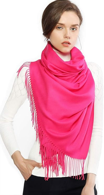 RIIQIICHY Women's Scarf Pashmina Shawls and Wraps for Evening Dress Bridesmaid Wedding Bridal Win... | Amazon (US)