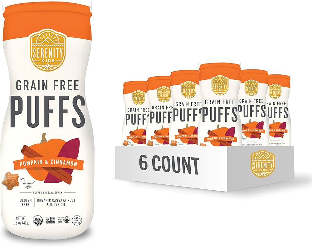 Serenity Kids 6+ Months Grain Free Puffs Toddler & Baby Snack | No Added Sugar, Gluten & Rice Fre... | Amazon (US)