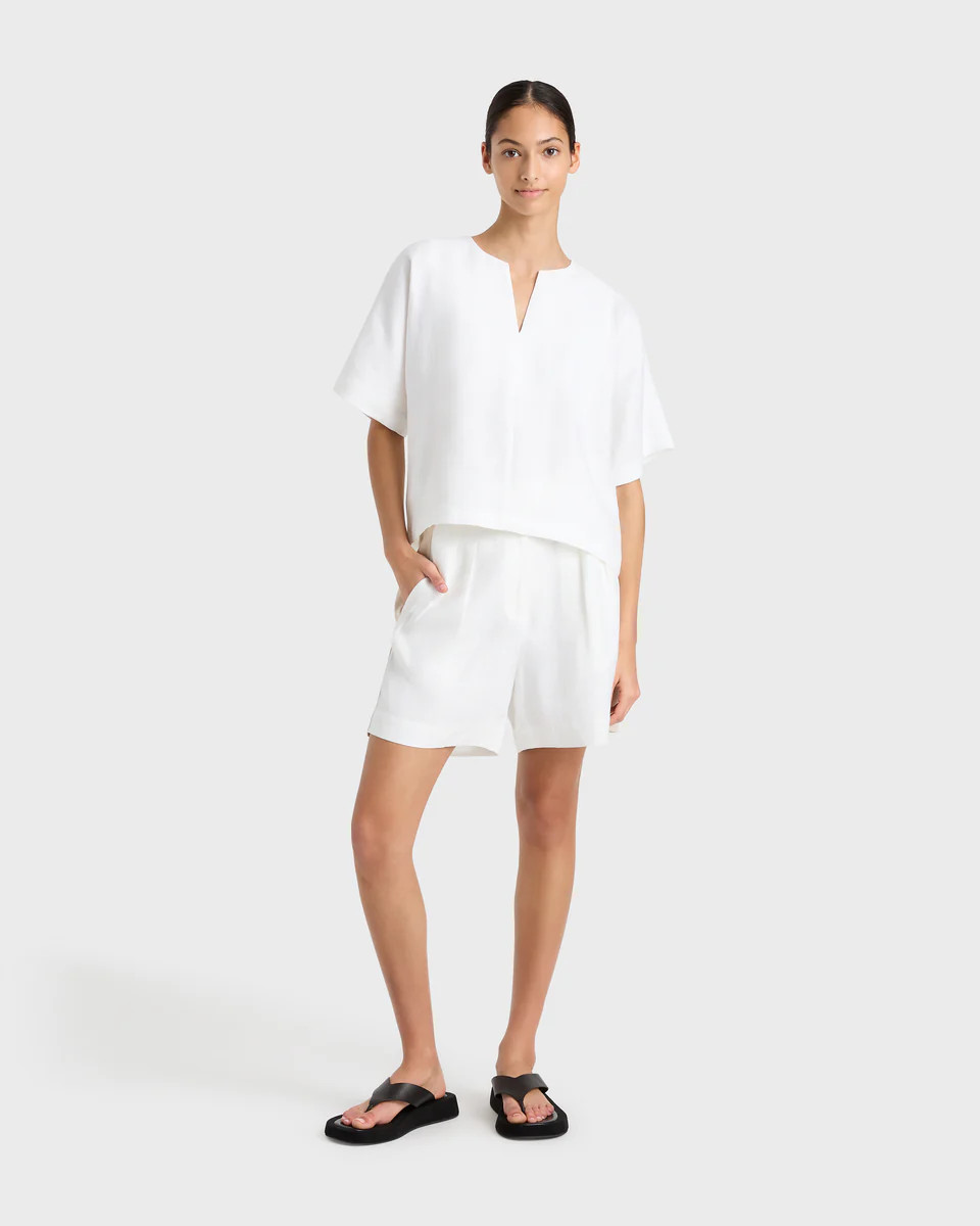 BONDI BORN® | Delphi Universal Tee in White | Designer Linen | BONDI BORN