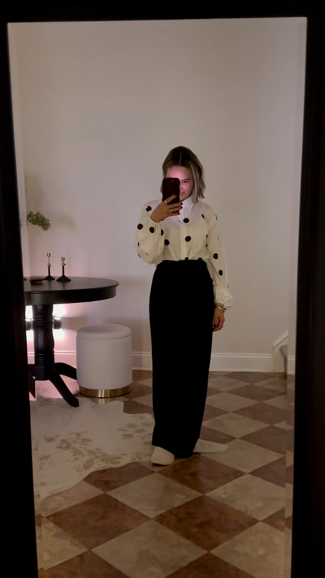 This polka dot top is such a versatile piece .

#LTKGiftGuide #LTKHoliday #LTKStyleTip