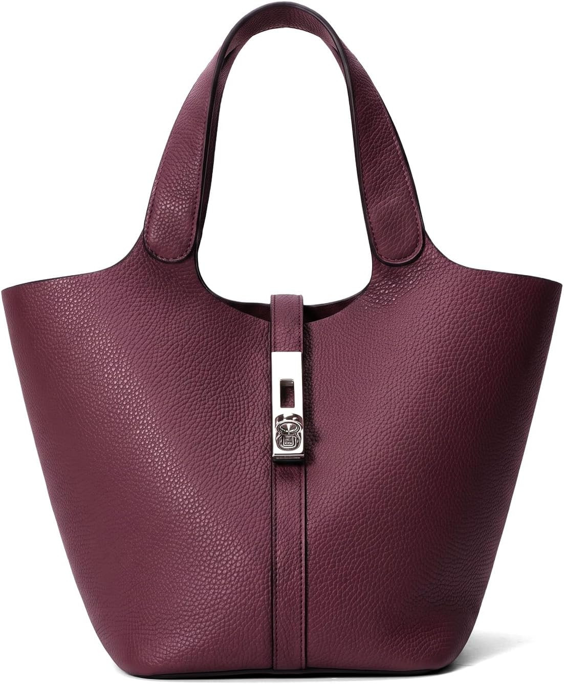 Tote Bag for Women Vegan Leather Bucket Purse for Women Top Handle Handbag Shoulder Bag with Detachable Small Purse | Amazon (US)