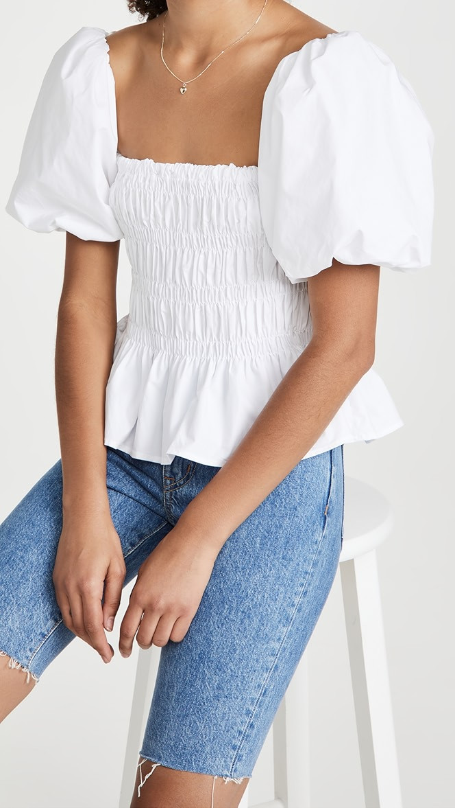 Bubble Sleeve Smocked Top | Shopbop