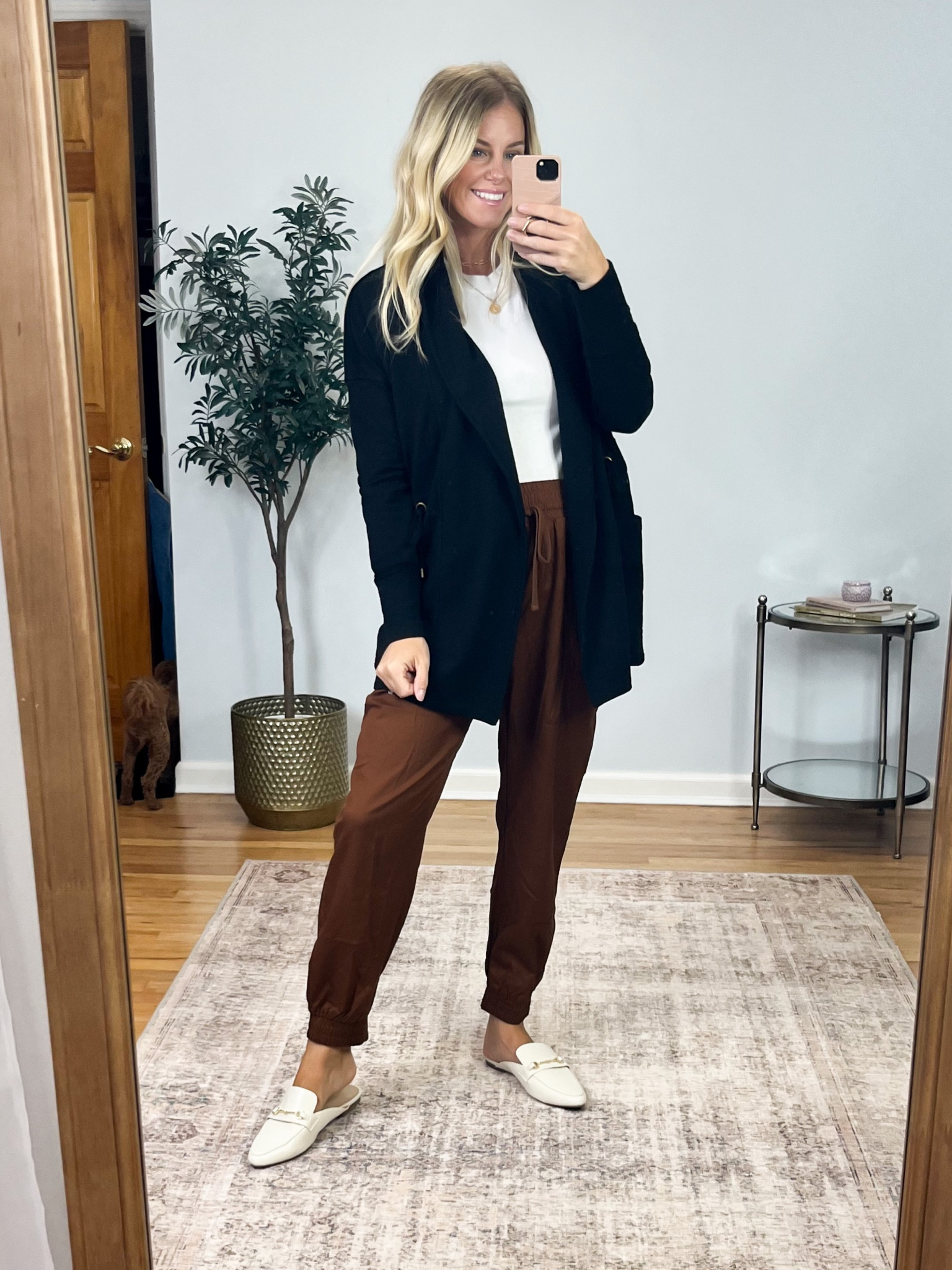 Love this Target cardigan jacket! Size Xs. Paired with a simple ribbed knit tee, size S and a great pair of joggers, size S