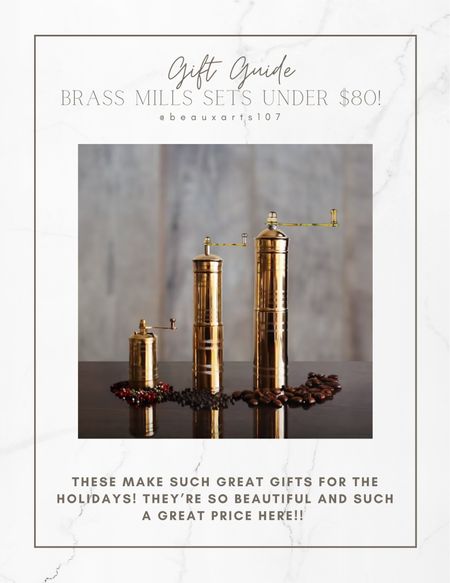 Gift these gorgeous brass mills for the holiday season! They’re stunning and useful in the kitchen! 

#LTKsalealert

#LTKGiftGuide #LTKHoliday #LTKfindsunder100