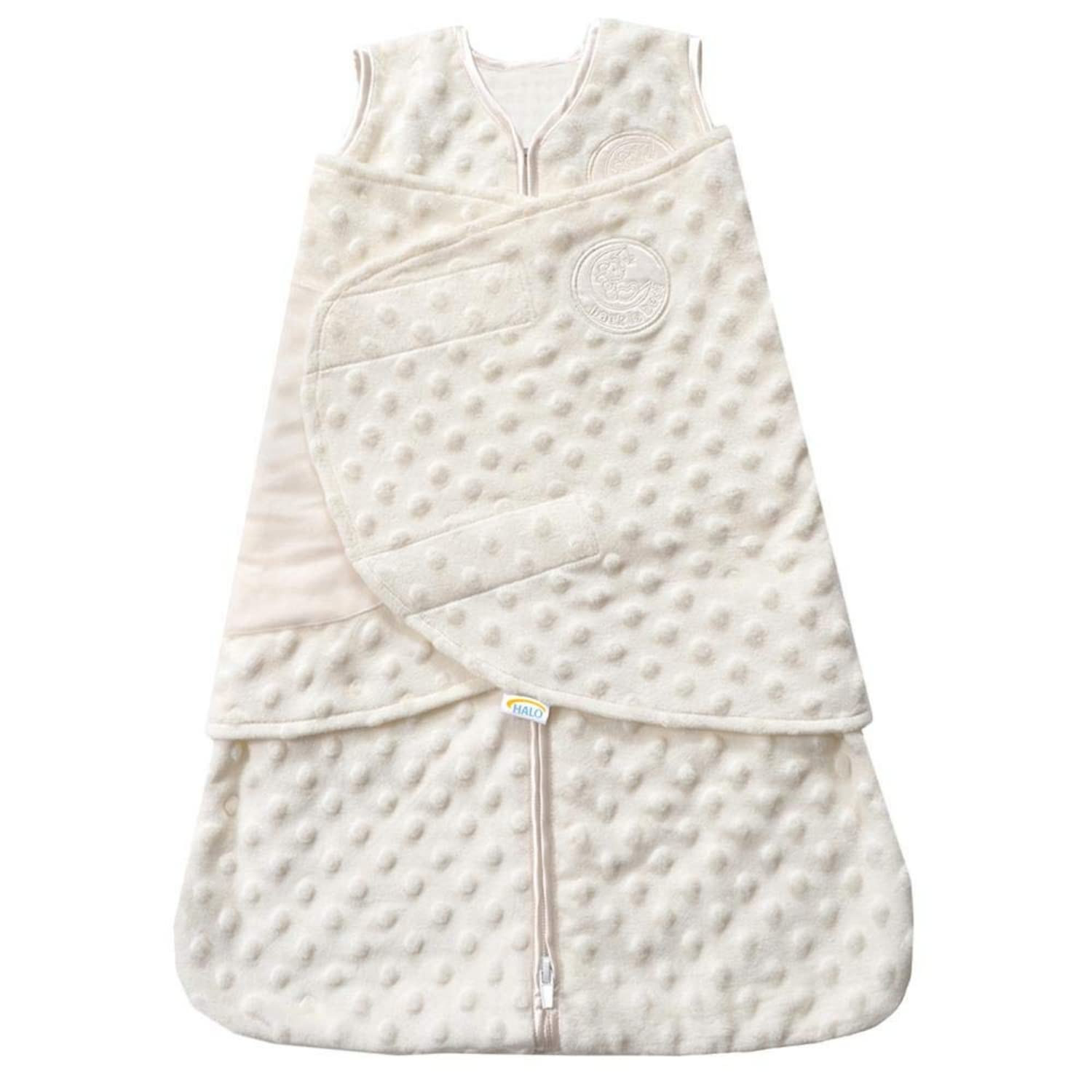 HALO Sleepsack Swaddle, 3-Way Adjustable Swaddle Blanket, TOG 3.0, Velboa Plush Dots, Cream, Newb... | Amazon (US)