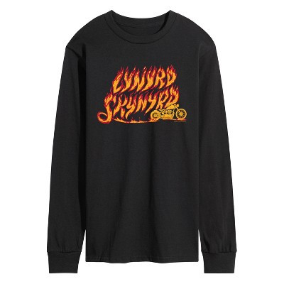 Men's Lynyrd Skynyrd Motorcycle Flames Long Sleeve Graphic T-Shirt - Black - Medium | Target