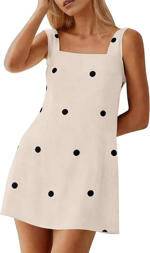 MISSACTIVER Women Sleeveless Mini Dress Print Backless Square Neck Tank Dress Boho Vacation Sundr... | Amazon (US)