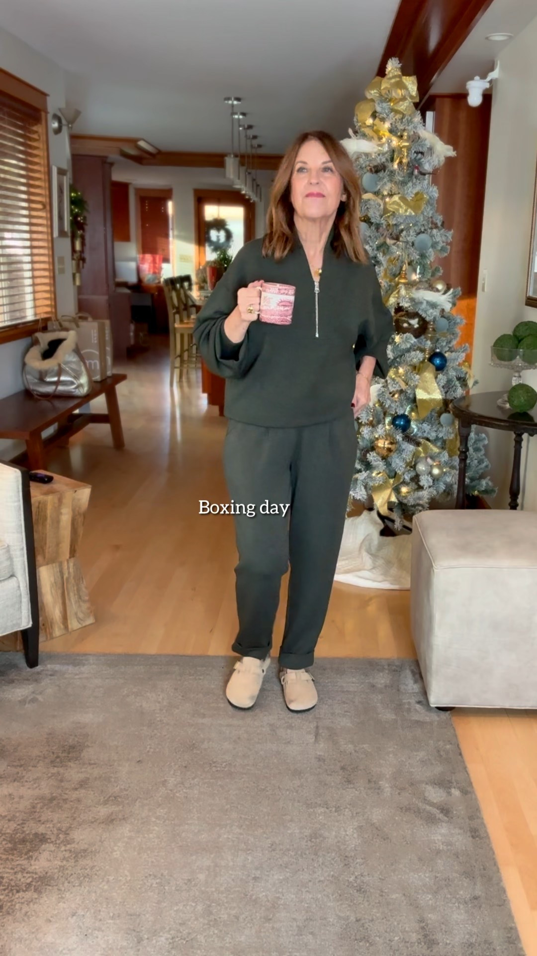 Like most of us, it's been a busy time around here, and today I'm taking it easy. 

My outfit of the day is a Varley lounge set that’s comfortable and feels right for the day after Christmas. I’m also wearing quince clogs.

I hope you’ve had a wonderful holiday season. 

The Varley set fits tts but is roomy. I'm wearing an XS top and small bottoms. The clogs fit tts. I'm wearing a size 6

#LTKootd #LTKHoliday #LTKOver40