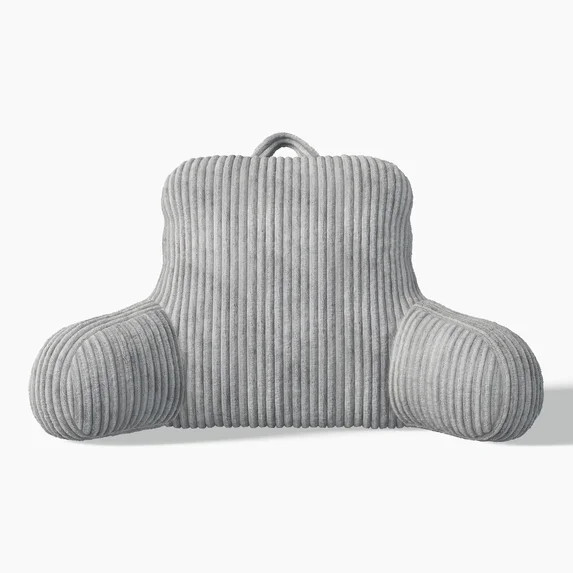 Mainstays Kids Ribbed Corduroy Plush Backrest Pillow, Gray, 33" x 13" x 25" | Walmart (US)