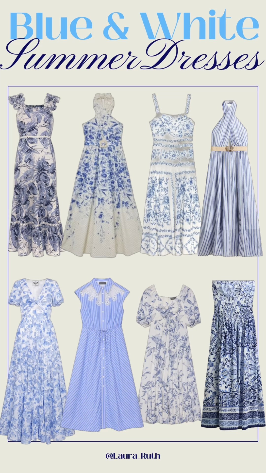 Blue &  White Summer Dresses 💙🤍Classic, feminine, and effortlessly elegant. From playful florals to timeless blue-and-white prints, these dreamy dresses are made for everything from weekend brunches and coastal holidays to city breaks, garden parties and summer evenings out. 

 #LTKuk #LTKsummer #LTKdresses