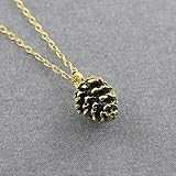 Gold Pinecone Necklace, cute pinecone charm in gold finish with a delicate chain | Amazon (US)