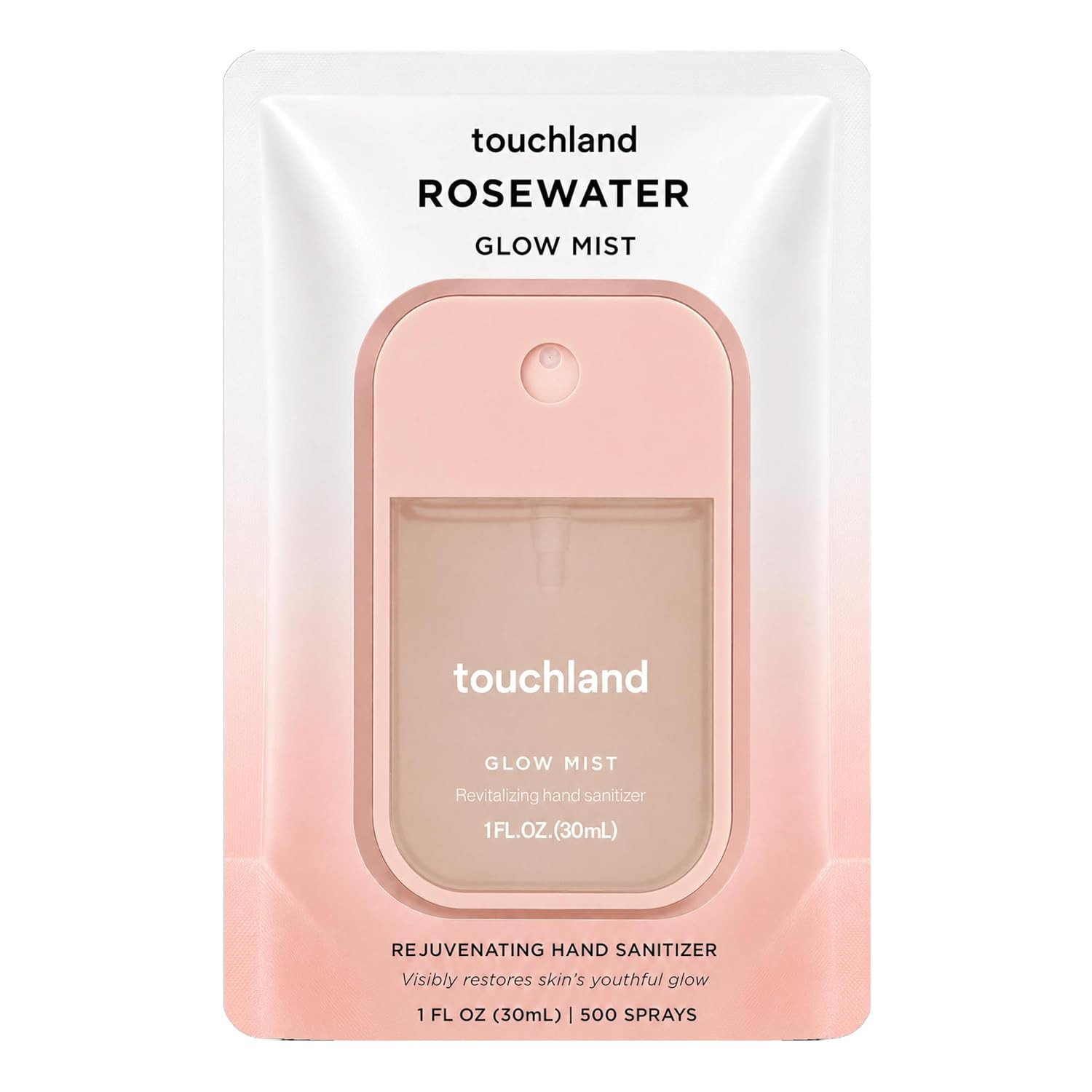 Touchland Glow Mist Revitalizing Hand Sanitizer Spray, Rosewater scented, 500-Sprays each, 1FL OZ | Amazon (US)