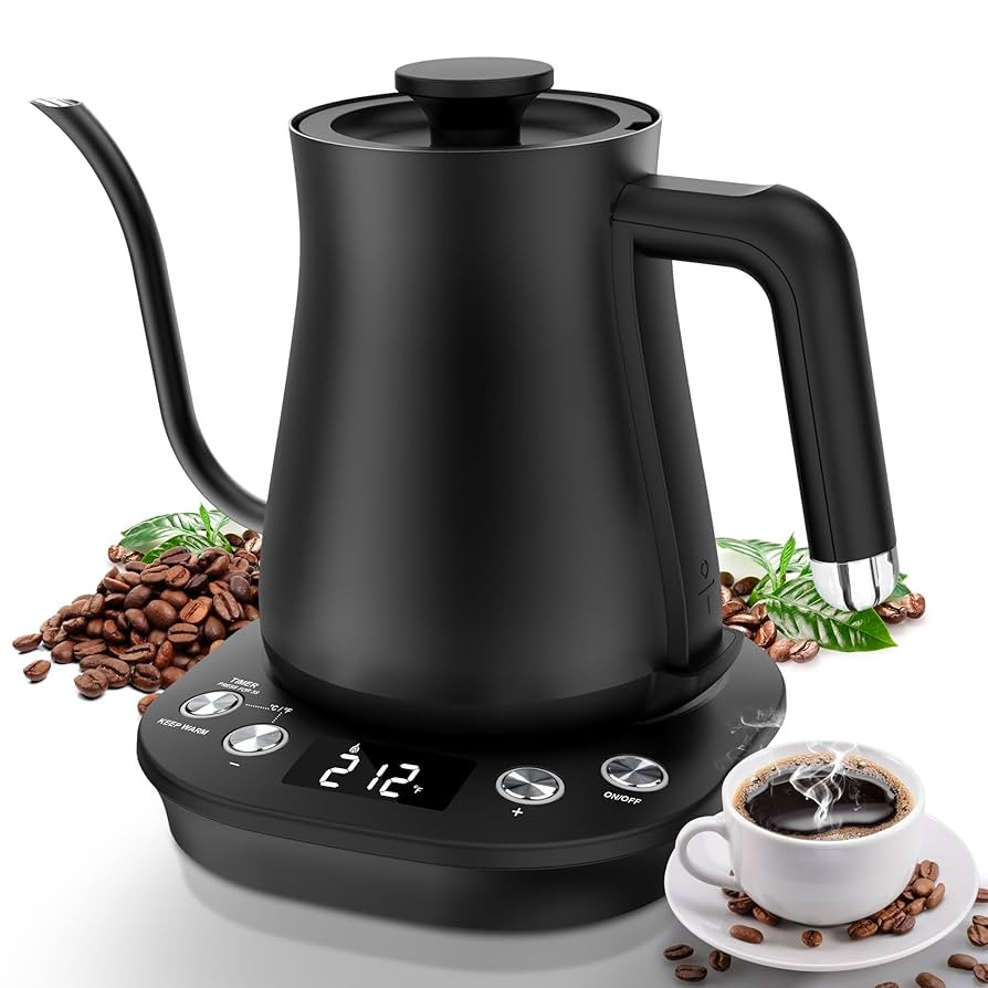 Electric Gooseneck Kettle, ±1°F Temperature Control, 304 Stainless Steel Inner, 0.8L/1200W Fast... | Amazon (US)