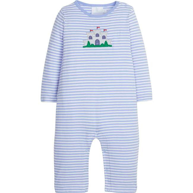 Little English | Applique Romper, Fort (Blue, Size 3M) | Maisonette | Maisonette