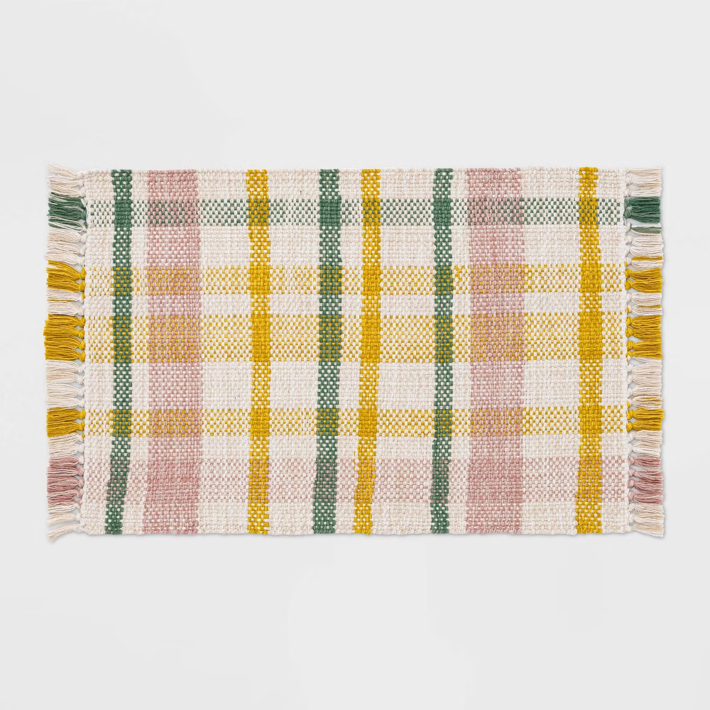34" x 20" Woven Multi Plaid Rug - Threshold™ | Target