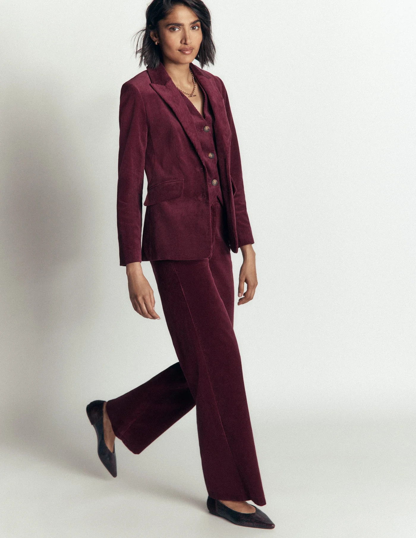 Belgravia Cord Trousers-Dark Crimson | Boden UK