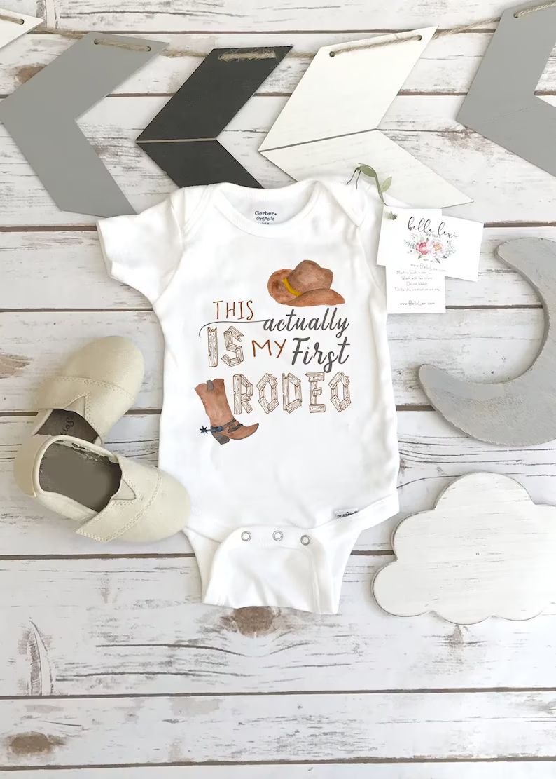 Cowboy Onesie®, First Rodeo, Country Baby, Pregnancy Reveal shirt, Rodeo shirt, Baby Shower Gift... | Etsy (US)