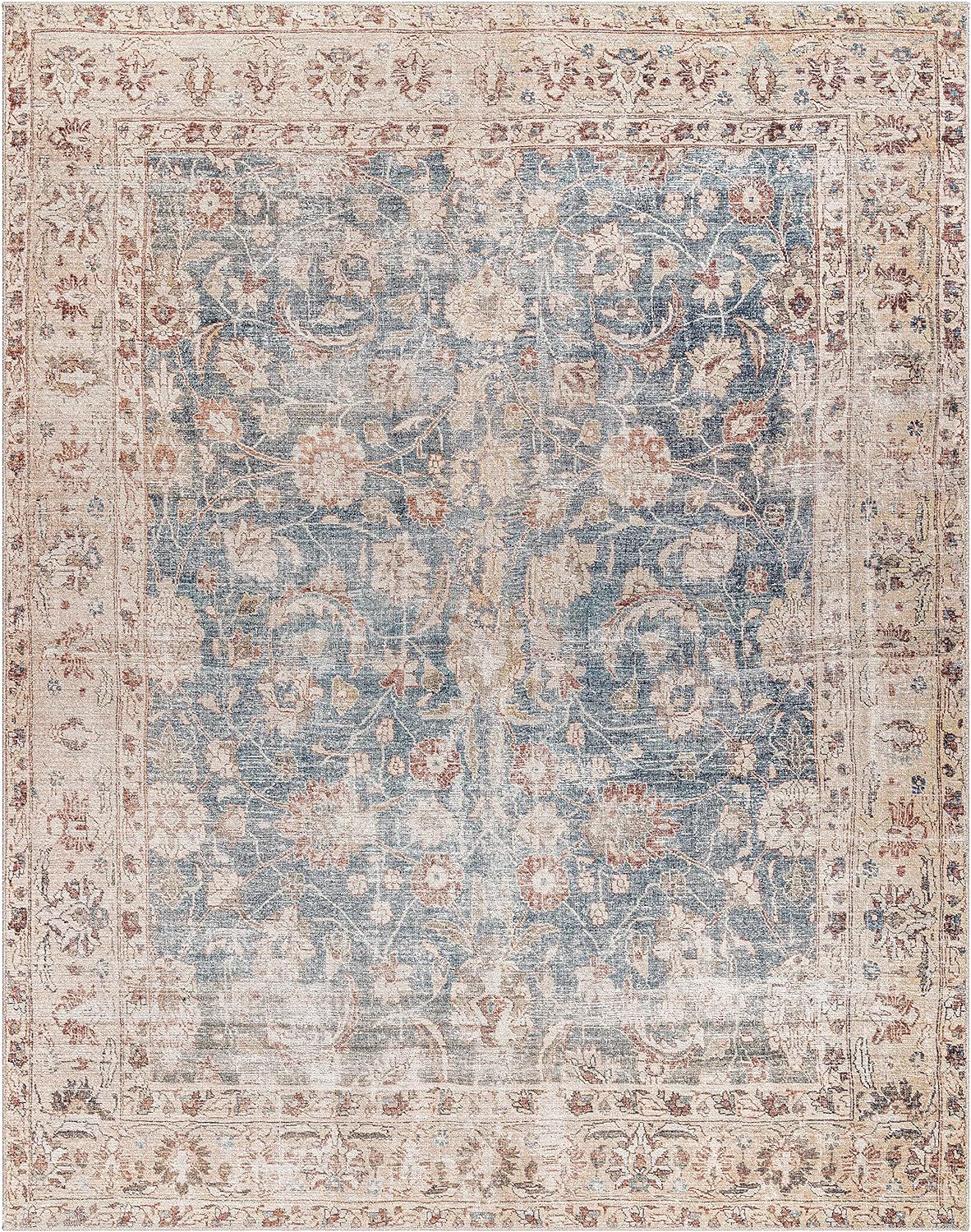 Becki Owens x Surya Marlene Area Rug, 7'10" x 10', Blue/Tan | Amazon (US)