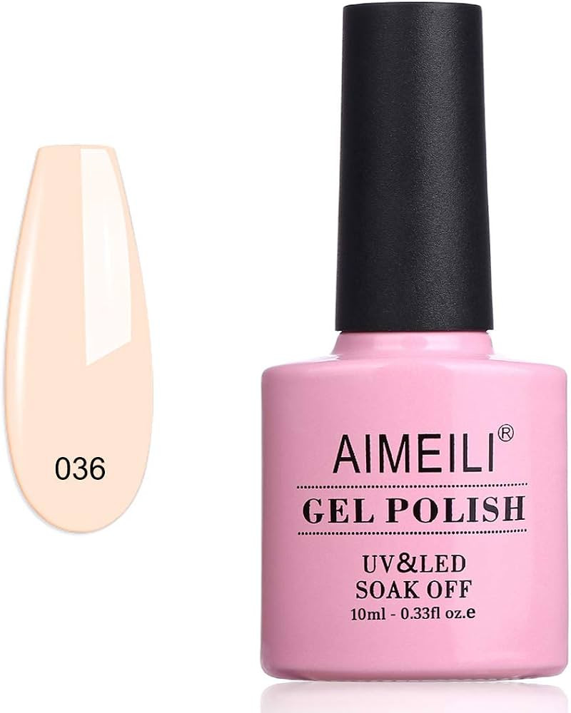 AIMEILI Soak Off UV LED Gel Nail Polish - Nude Soft Pink (036) 10ml | Amazon (UK)