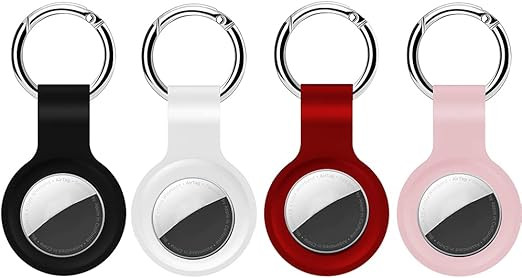 4 Pack Keychain Holder for Apple Air Tags 2021,Airtag Case Dog Collar Black/White/Red/Pink Air Ta... | Amazon (CA)