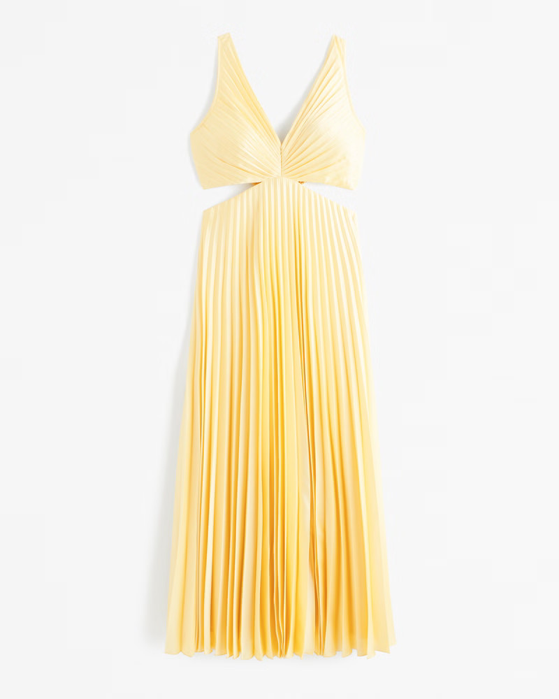 The A&F Giselle Pleated Cutout Maxi Dress | Abercrombie & Fitch (US)