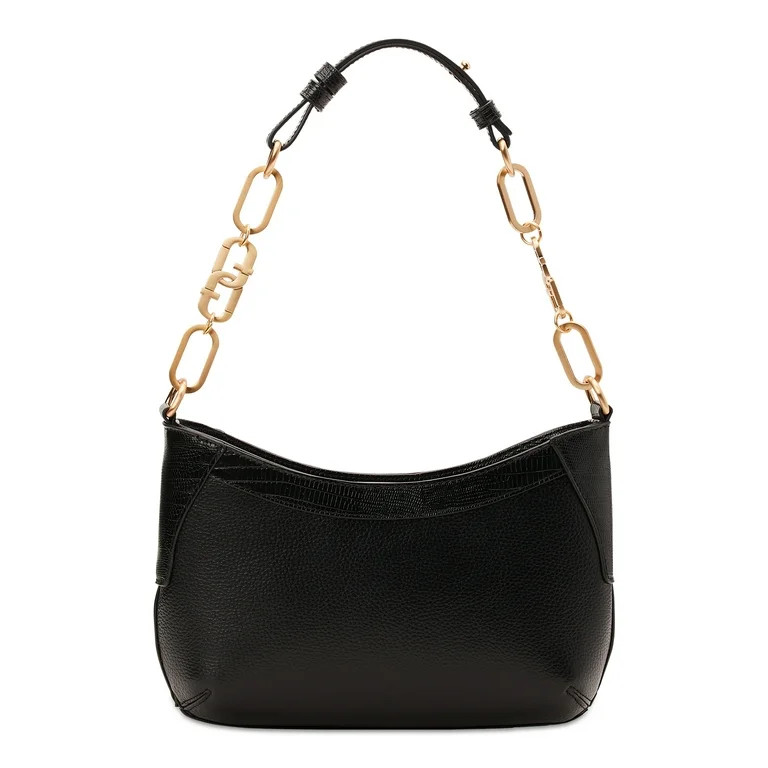 Time and Tru Women's Bryant Pebbled Shoulder Bag, Black - Walmart.com | Walmart (US)
