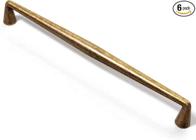Goo-Ki Vintage Retro Antique Brass Zinc Alloy Cabinet Handles - 7.56''(192mm) Hole Center Afforda... | Amazon (US)