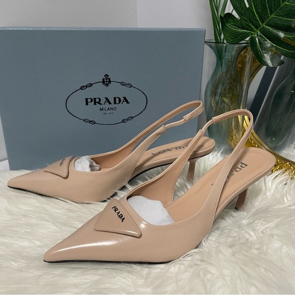 Prada Women's Nude Slingback Heels | Poshmark