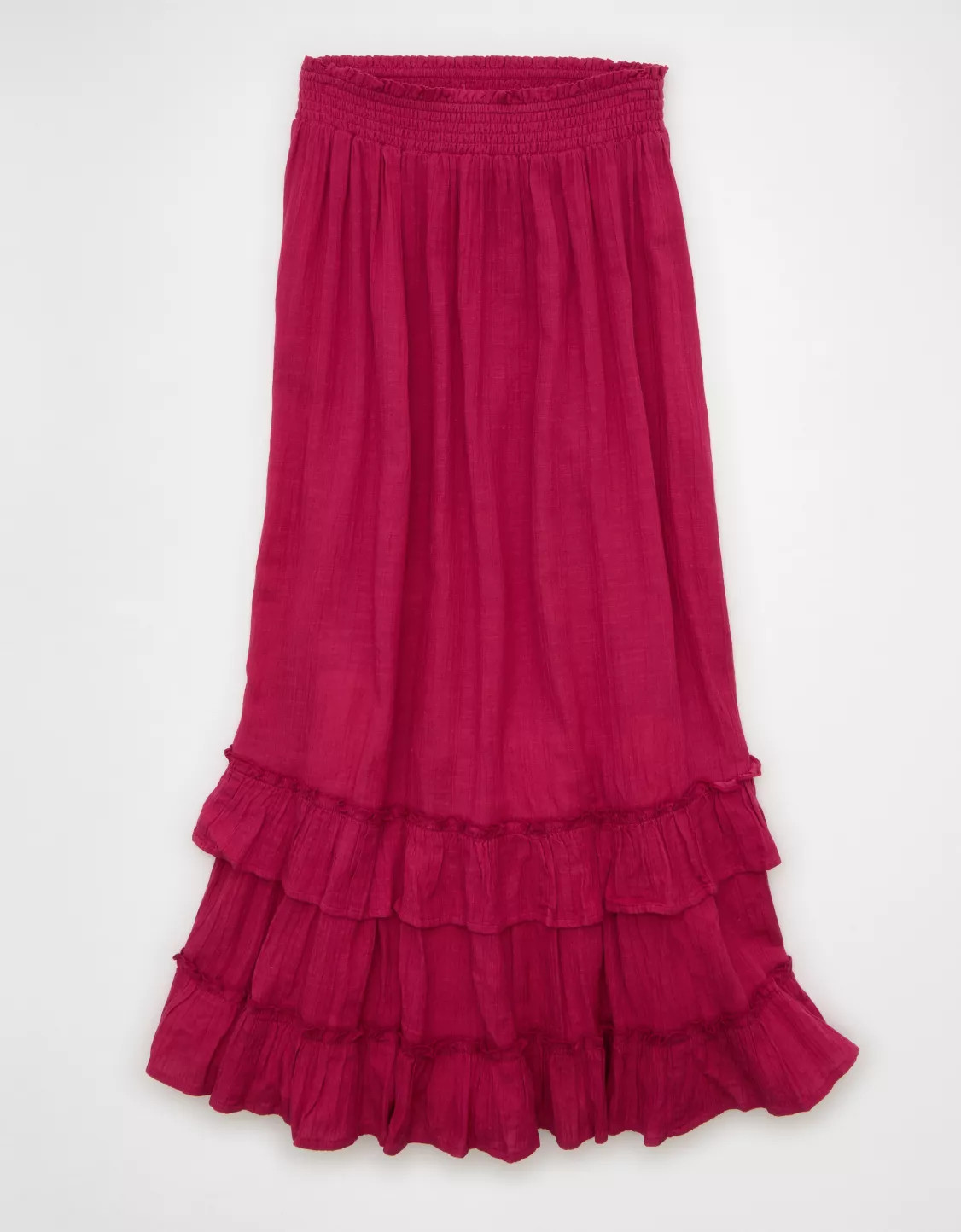 AE Mid-Rise Tiered Ruffle Maxi Skirt | American Eagle Outfitters (US & CA)
