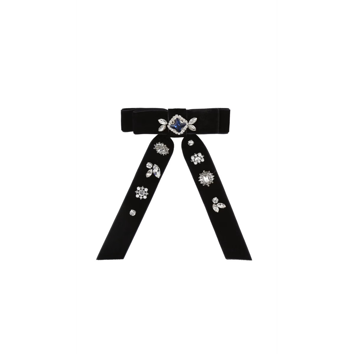 Amelia Black Velvet Bow Hair Clip | Wolf & Badger