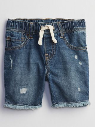 Toddler Pull-On Distressed Denim Shorts with Washwell | Gap Factory