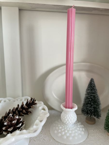 Ribbed candles are having a moment and I’m here. For. It!
Even though it’s still Winter, I popped a pair of pink, ribbed taper candles into my milk glass candle holders. Such a pop of Spring cheer amongst the neutrals!

#LTKSeasonal #LTKhome #LTKfindsunder50