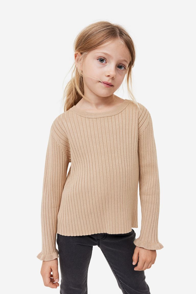 Rib-knit Sweater - Beige - Kids | H&M US | H&M (US + CA)