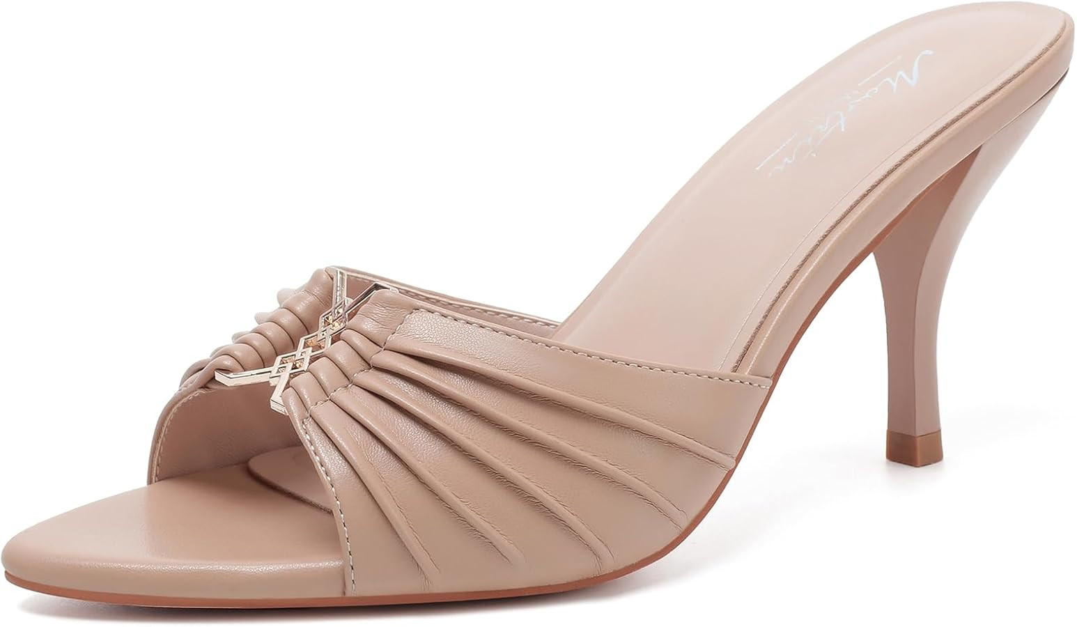 Mostrin Kitten Heels for Women Summer Mules Heels Stiletto Heeled Sandals Slip On Backless Dressy... | Amazon (US)