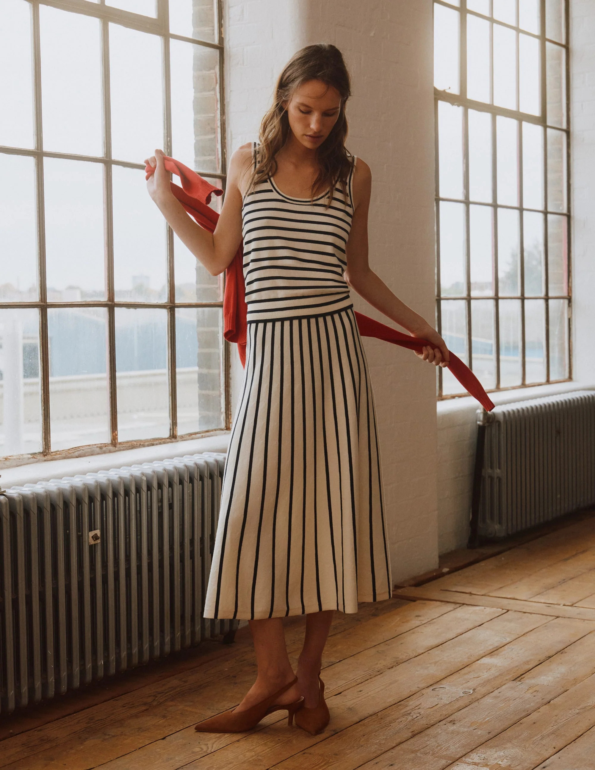 Liz Knitted Tank-Ivory, Navy | Boden (US)