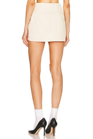 Low Rise Mini Skirt in Ecru | Revolve Clothing (Global)