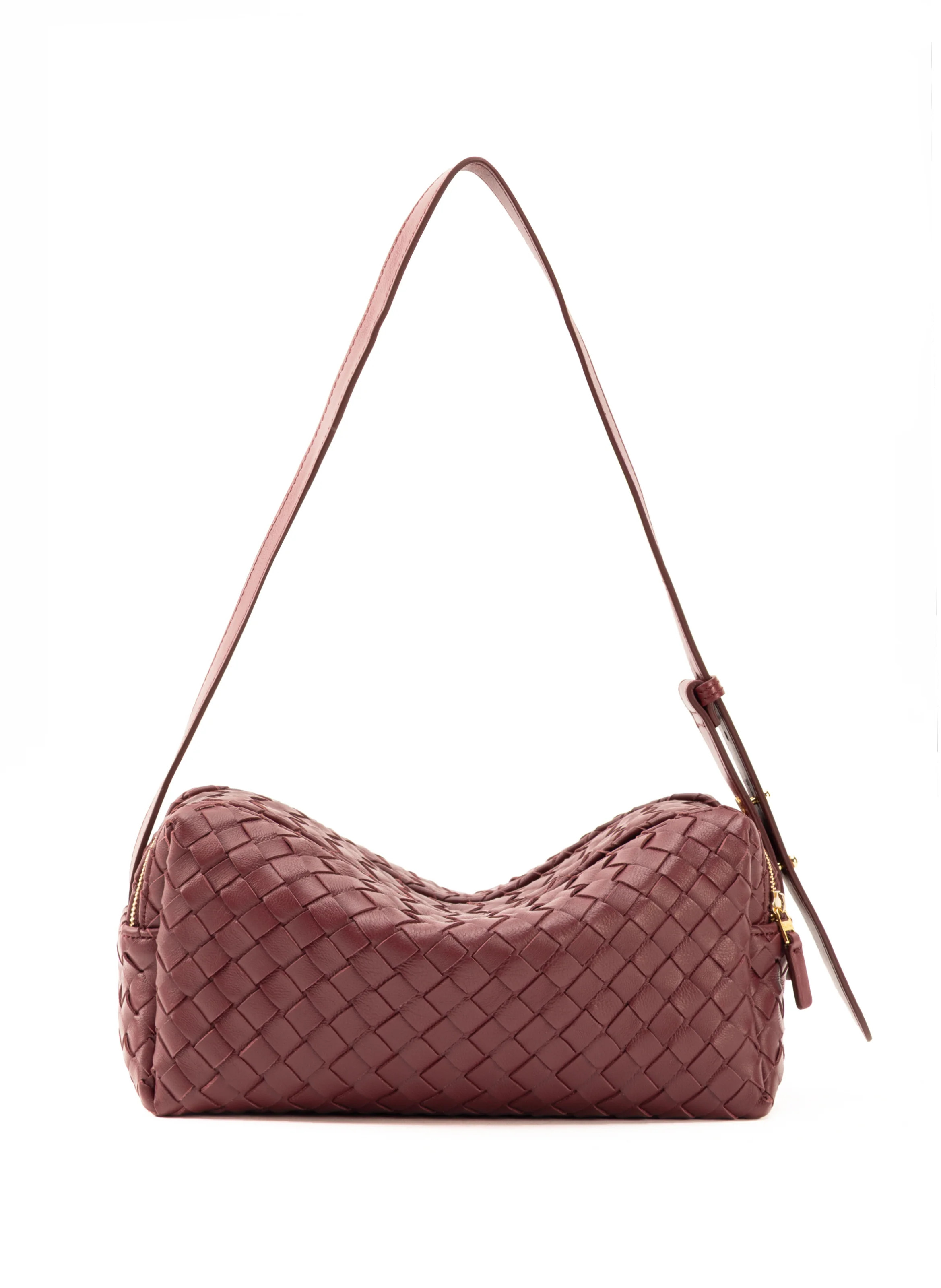 Trousse Woven Leather Burgundy - Woven Leather Bags - Elleme | Elleme