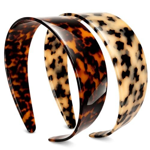 Rlxyhom 2 Pack Tortoise Shell Headbands for Women, 1.5 Inch Extra Wide Acetate Headbands with Teeth, Non-Slip No Headache Thick Hair Bands, Retro Hair Accessories for Daily Wear & Parties | Amazon (US)