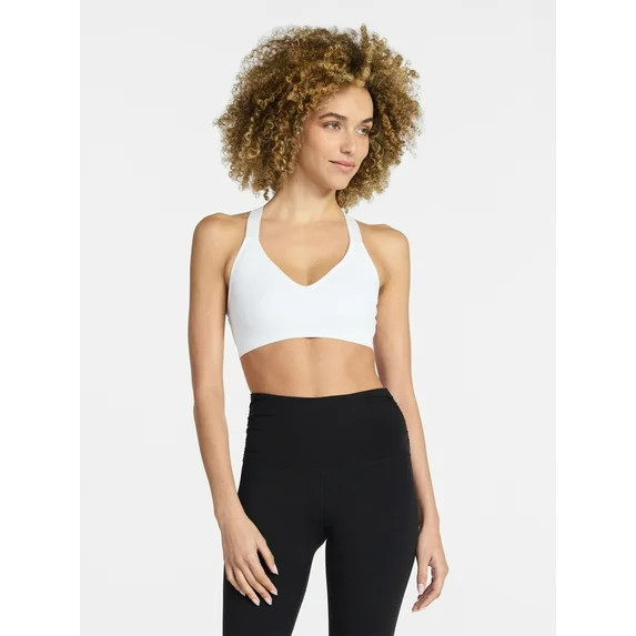 Avia Women's Seamless Rib Plunge Sports Bra, Sizes XS-XXXL | Walmart (US)