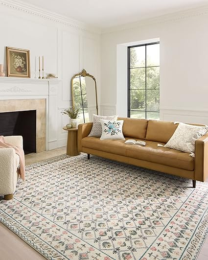 Loloi Rifle Paper Co. x Eden Collection EDE-03 Lattice Ivory 7'-6" x 9'-6" Area Rug | Amazon (US)