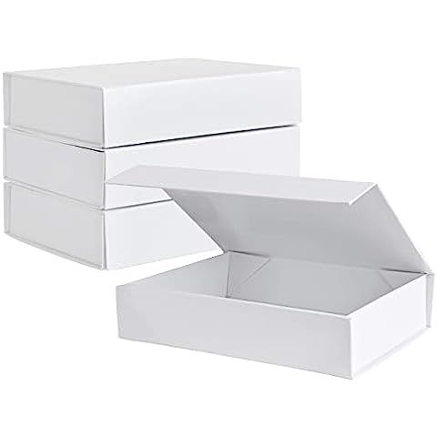 Magnetic Gift Box - 15 Pack White Collapsible Boxes with Lid Closure in Bulk, Luxury Cardboard Pa... | Amazon (US)