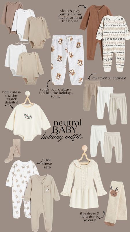 Neutral baby holiday outfits - the cutest! Mix and match, comfy & dressy! 


#LTKHoliday #LTKbaby #LTKkids