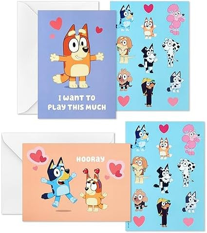 Hallmark Bluey Valentines Day Cards and Stickers for Kids School (24 Classroom Valentines with En... | Amazon (US)