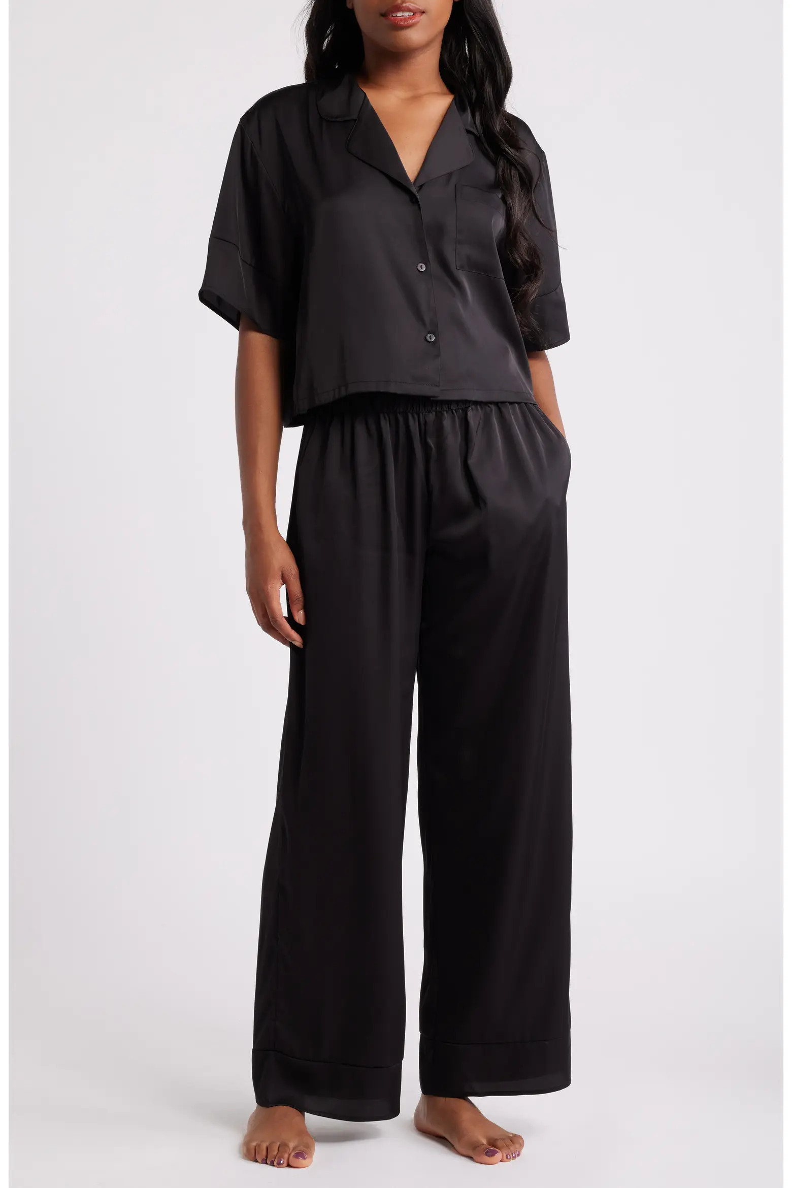 Boxy Everyday Satin Pajamas (Women) | Nordstrom | Nordstrom