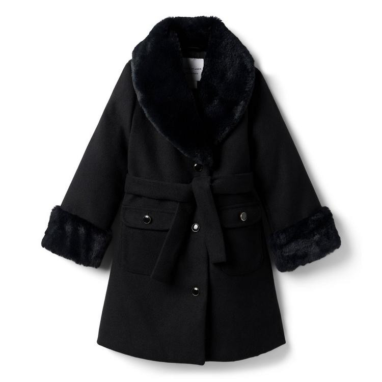 Faux Fur Trim Coat | Janie and Jack