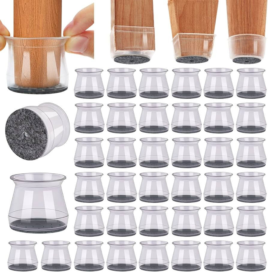 BUMACO 40Pcs Chair Leg Floor Protectors Chair Leg Protectors for Hardwood Floors Silicone Pads Co... | Amazon (US)