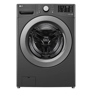 LG 5.0 cu. ft. Stackable Front Load Washer in Middle Black with 6 Motion Cleaning Technology WM34... | The Home Depot
