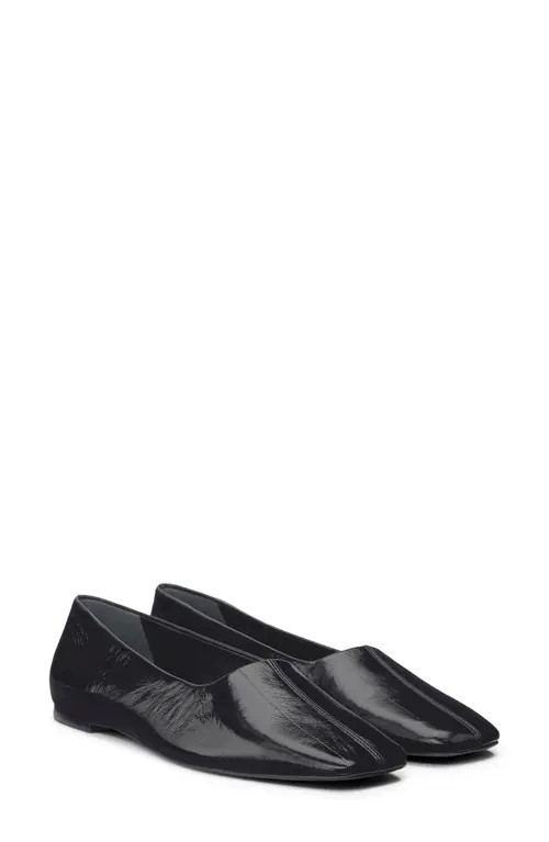 Reformation Inez Ballet Flat in Black Eel at Nordstrom, Size 9.5 | Nordstrom